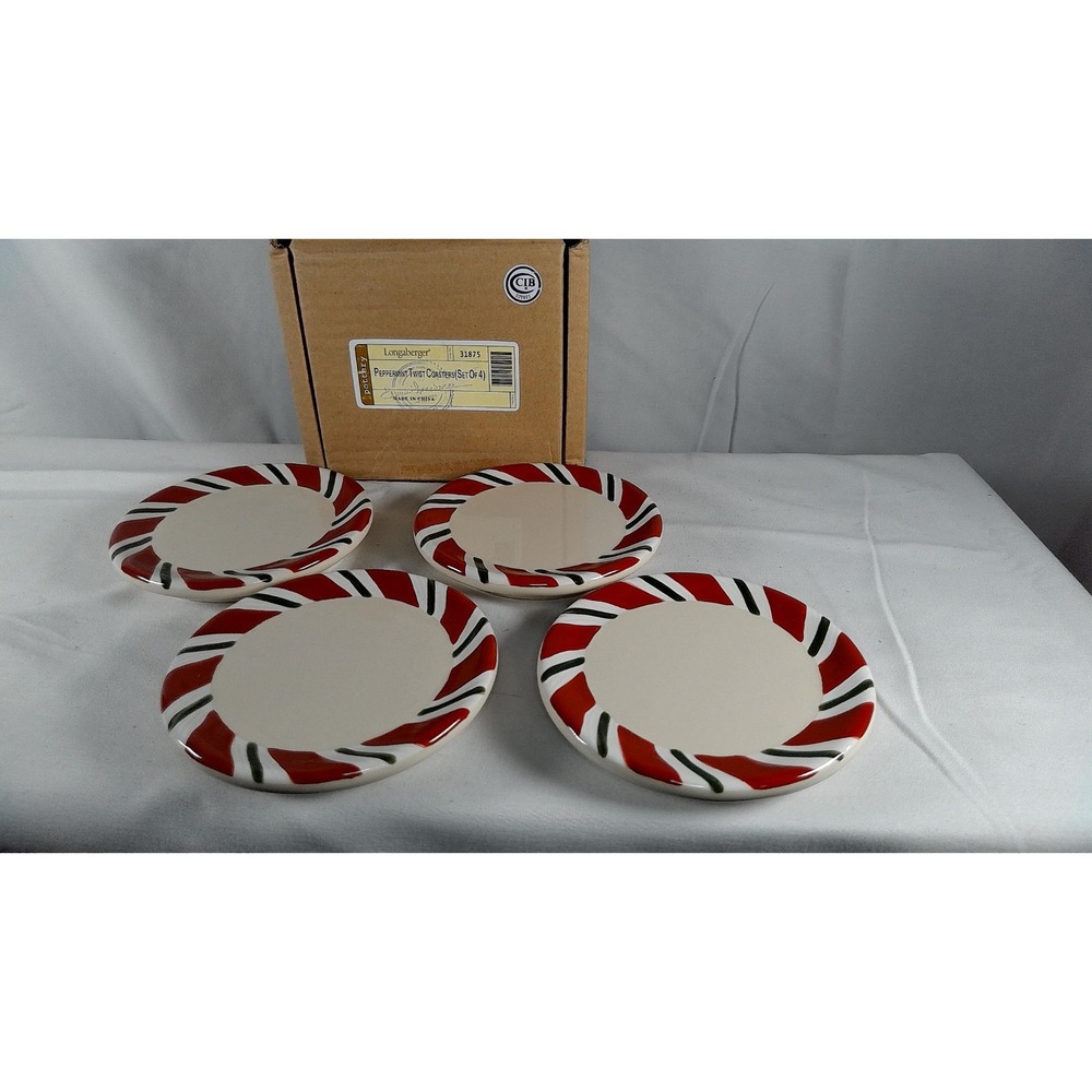 Longaberger Peppermint Twist Coaster‎ (Set of 4) - NIB